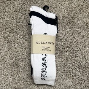 All Saints Black and White Crew Socks